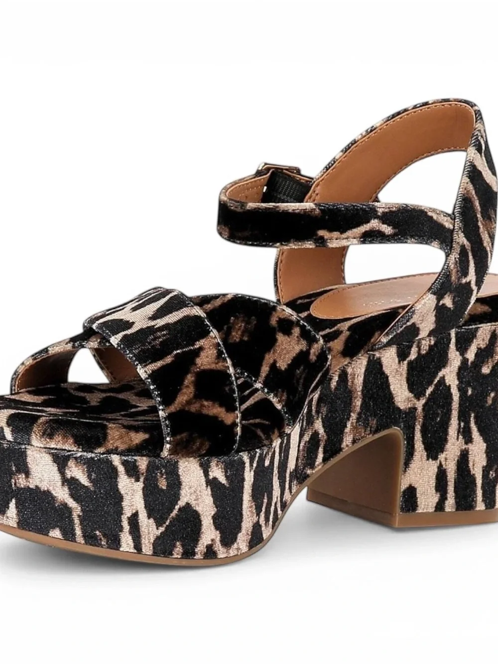 Gianni Bini Leopard Platform Sandals Women Velvet Joize Size 7.5 New